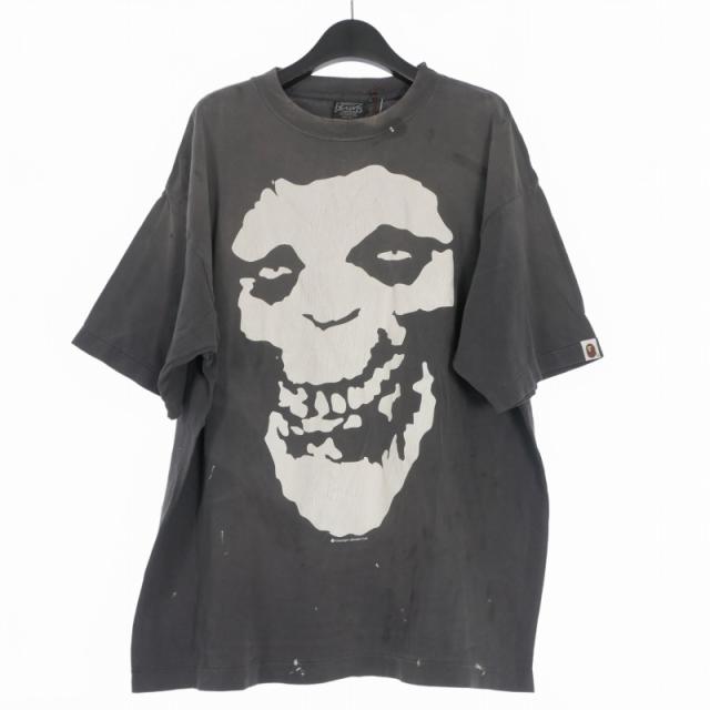 【中古】未使用品 セントマイケル SAINTMICHAEL × A BATHING APE 26SS BAPE_SS T-SHIRT/ALWAYS LOVE Tシャツ L ブラック