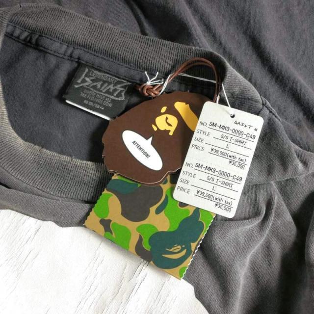 【中古】未使用品 セントマイケル SAINTMICHAEL × A BATHING APE 26SS BAPE_SS T-SHIRT/ALWAYS LOVE Tシャツ L ブラック_6