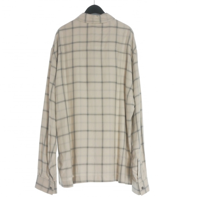【中古】未使用品 パームエンジェルス PALM ANGELS 23AW Monogram Check Shirt 50 ベージュ/ブラック PMGE010E23FAB0026110 メンズ_1