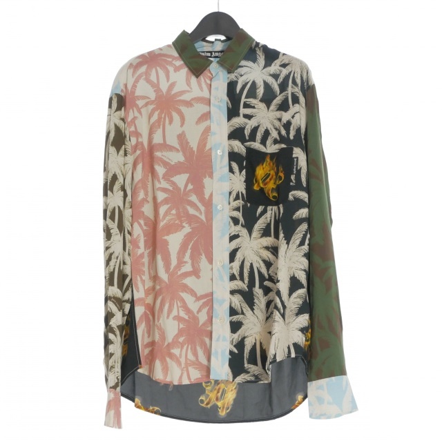 【中古】未使用品 パームエンジェルス PALM ANGELS 24SS Patchwork Palms Shirt 総柄シャツ 46 マルチカラー PMGE029R24FAB001 メンズ