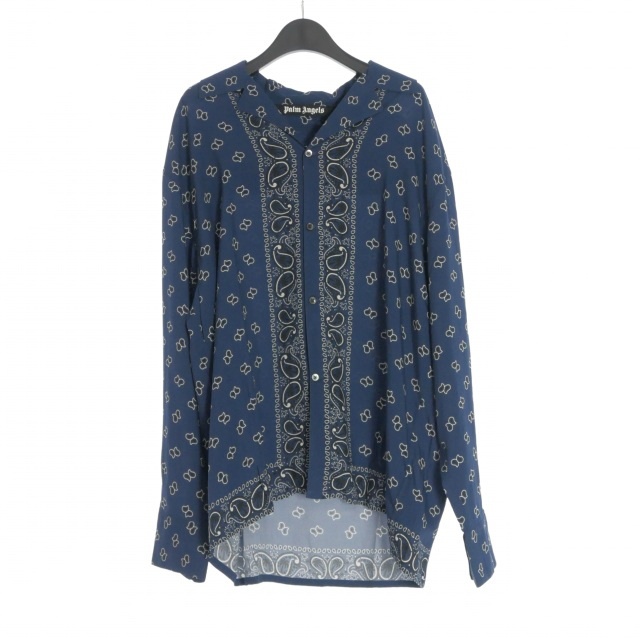 【中古】未使用品 パームエンジェルス PALM ANGELS 24SS Paisley Print Bowling Shirt 46 ブルー 青 PMGE034S24FAB0024646 メンズ