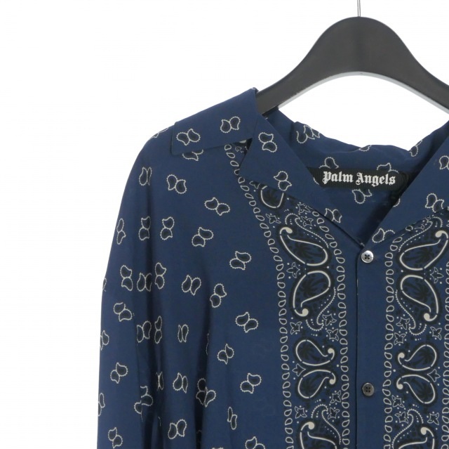 【中古】未使用品 パームエンジェルス PALM ANGELS 24SS Paisley Print Bowling Shirt 46 ブルー 青 PMGE034S24FAB0024646 メンズ_2