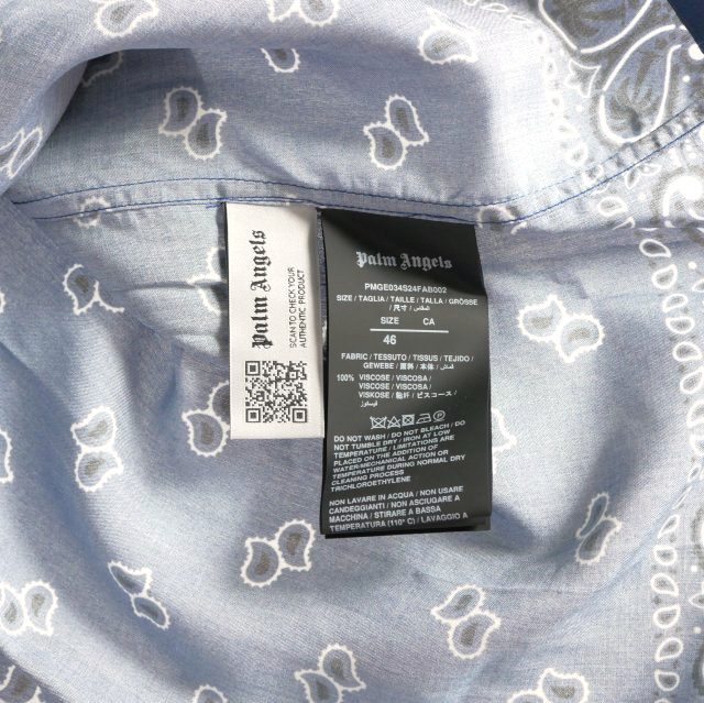 【中古】未使用品 パームエンジェルス PALM ANGELS 24SS Paisley Print Bowling Shirt 46 ブルー 青 PMGE034S24FAB0024646 メンズ_4