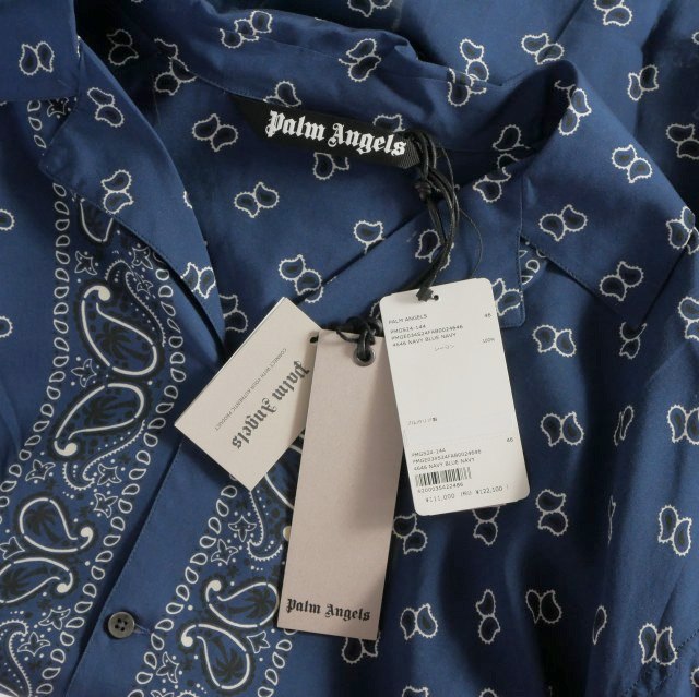 【中古】未使用品 パームエンジェルス PALM ANGELS 24SS Paisley Print Bowling Shirt 46 ブルー 青 PMGE034S24FAB0024646 メンズ_5