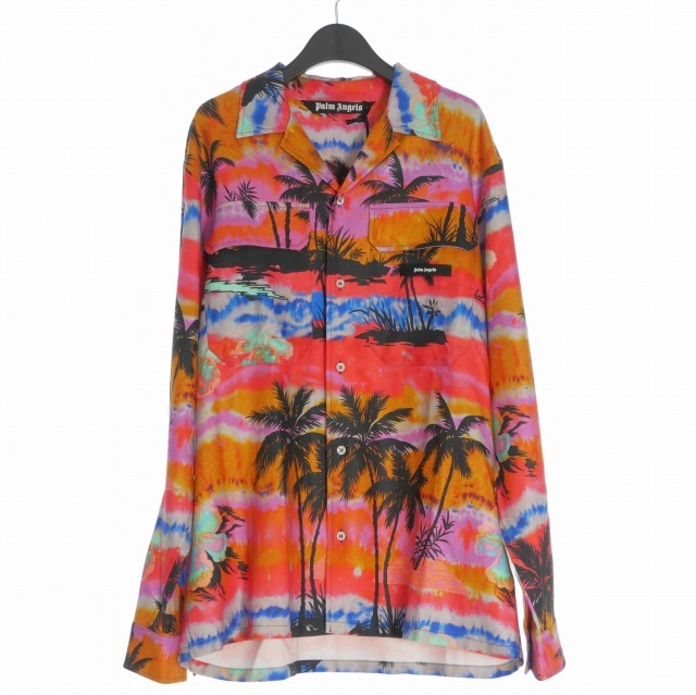 【中古】未使用品 パームエンジェルス PALM ANGELS 23AW Psychedelic Palms Shirt 46 マルチカラー PMGE022F23FAB0013284 メンズ