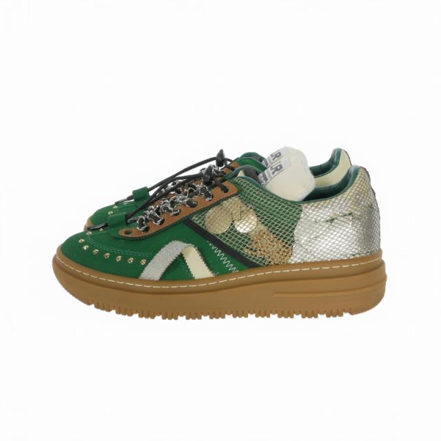 【中古】カラー kolor 23AW ローカットスニーカー 靴 スタッズ 26.5cm グリーン 緑 23WCM-A03503 メンズ_1