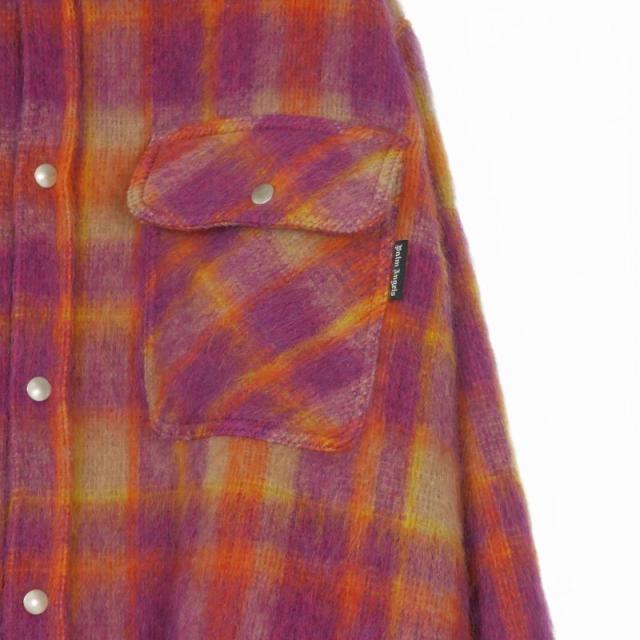 【中古】未使用品 パームエンジェルス PALM ANGELS 23AW BRUSHED WOOL CHECK OVERSHIR チェック シャツジャケット_3