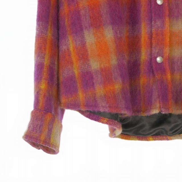 【中古】未使用品 パームエンジェルス PALM ANGELS 23AW BRUSHED WOOL CHECK OVERSHIR チェック シャツジャケット_4