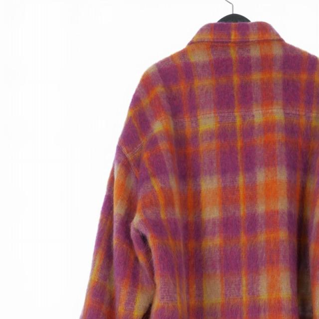 【中古】未使用品 パームエンジェルス PALM ANGELS 23AW BRUSHED WOOL CHECK OVERSHIR チェック シャツジャケット_5