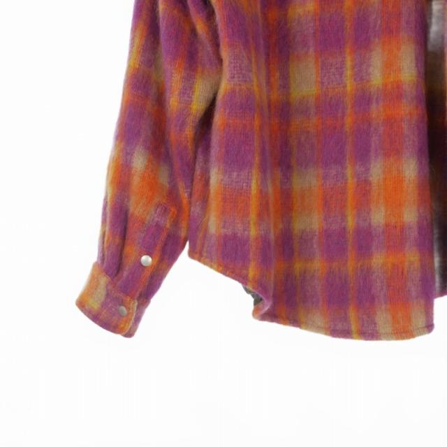 【中古】未使用品 パームエンジェルス PALM ANGELS 23AW BRUSHED WOOL CHECK OVERSHIR チェック シャツジャケット_6