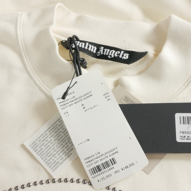 【中古】未使用品 パームエンジェルス PALM ANGELS 24SS MILANO STUD CREW クルーネックスウェット トレーナー 長袖 L_5