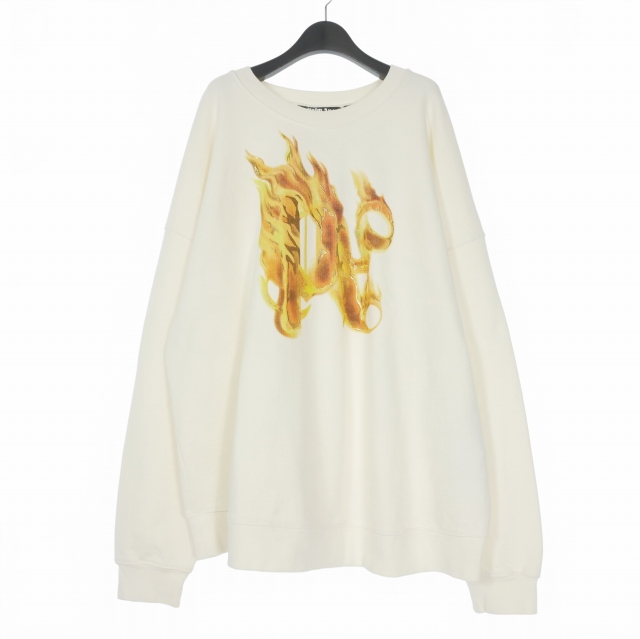 【中古】未使用品 パームエンジェルス PALM ANGELS 24SS BURNING MONOGRAM CREWNECK スウェット トレーナー