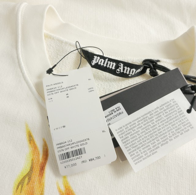 【中古】未使用品 パームエンジェルス PALM ANGELS 24SS BURNING MONOGRAM CREWNECK スウェット トレーナー_6