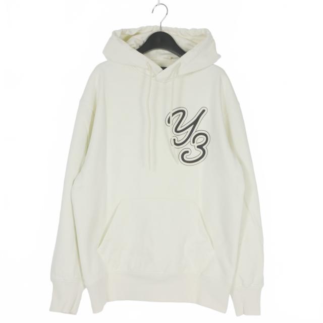 【中古】ワイスリー Y-3 ヨウジヤマモト GFX HOODIE ロゴ スウェットフーディ パーカー S 白 ホワイト IT7524 メンズ