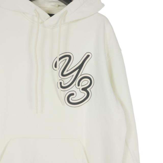 【中古】ワイスリー Y-3 ヨウジヤマモト GFX HOODIE ロゴ スウェットフーディ パーカー S 白 ホワイト IT7524 メンズ_2