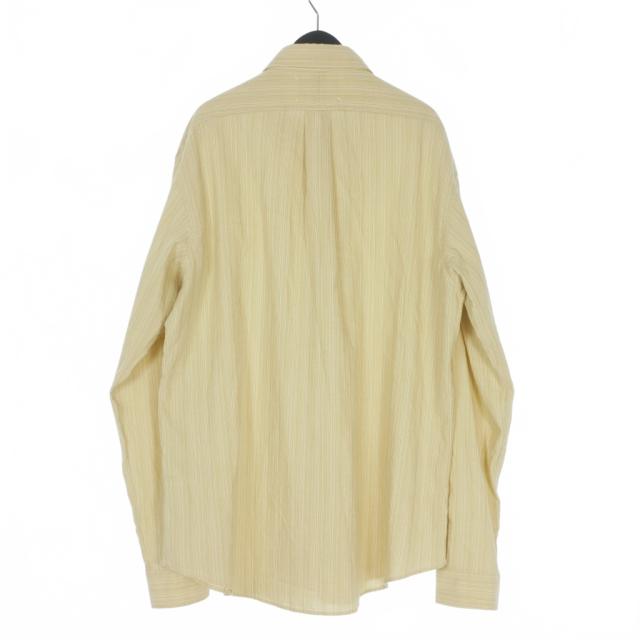 【中古】メゾンマルジェラ Maison Margiela 23SS シアサッカー コットン シャツ ストライプ 長袖 42 ベージュ_1