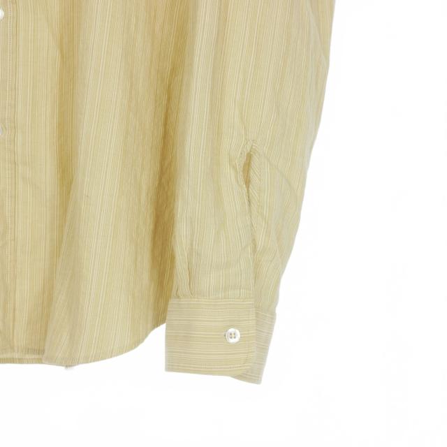 【中古】メゾンマルジェラ Maison Margiela 23SS シアサッカー コットン シャツ ストライプ 長袖 42 ベージュ_3