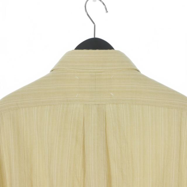 【中古】メゾンマルジェラ Maison Margiela 23SS シアサッカー コットン シャツ ストライプ 長袖 42 ベージュ_4
