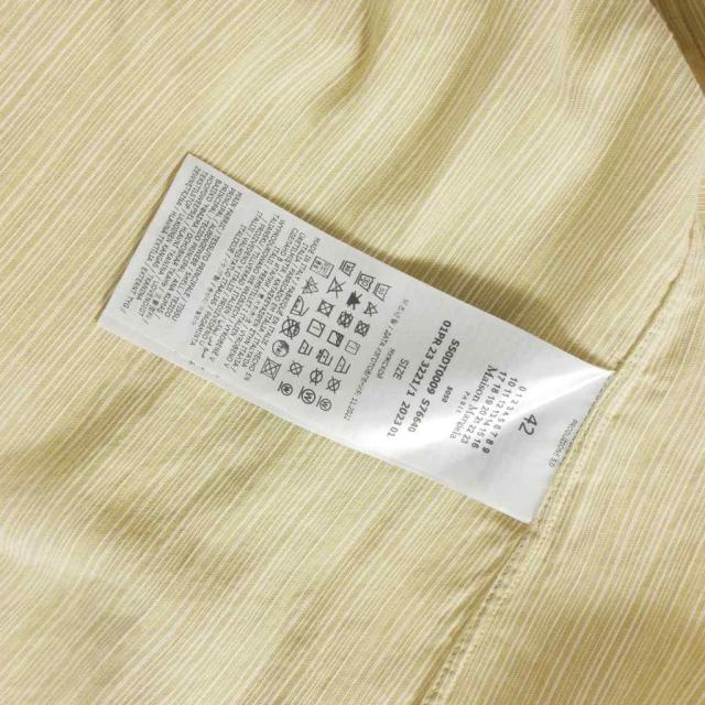 【中古】メゾンマルジェラ Maison Margiela 23SS シアサッカー コットン シャツ ストライプ 長袖 42 ベージュ_6