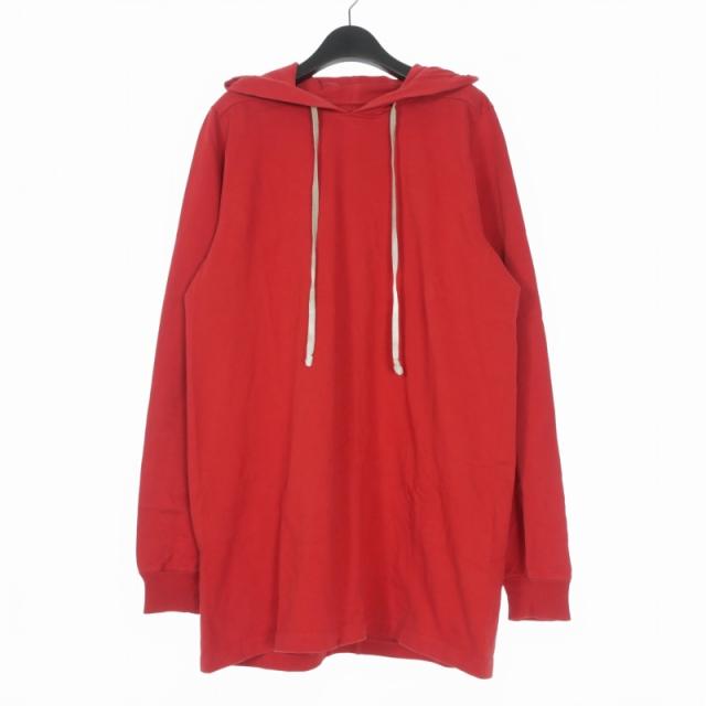【中古】リックオウエンス Rick Owens 19AW HEAVY JERSEY HOODIE フーディ パーカー 長袖 S CARDINAL RED レッド