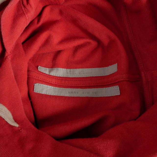 【中古】リックオウエンス Rick Owens 19AW HEAVY JERSEY HOODIE フーディ パーカー 長袖 S CARDINAL RED レッド_6