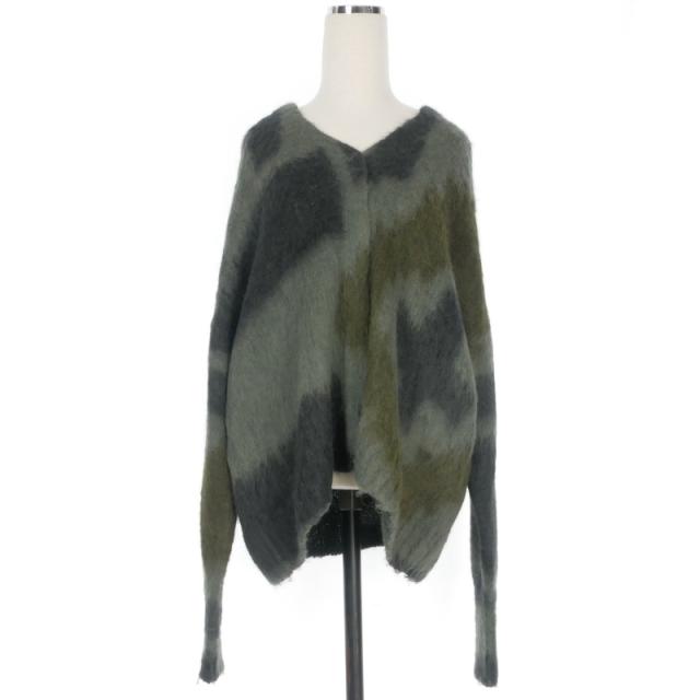 【中古】マメクロゴウチ  Mame Kurogouchi Origami Dyed Suri Alpaca Wool Knitted Cardigan ニットカーディガン 1