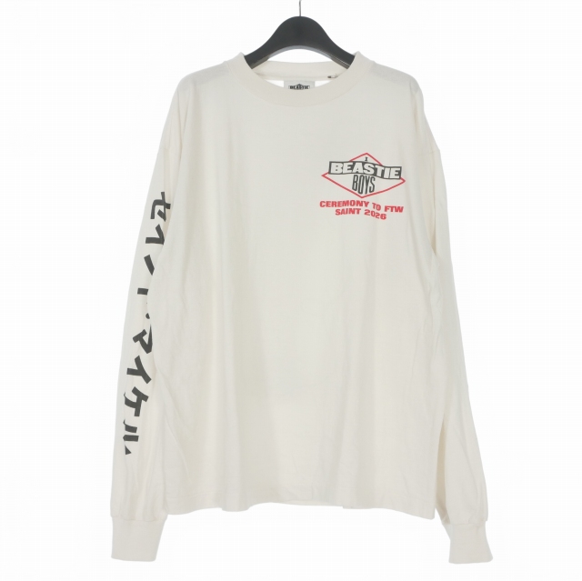 【中古】未使用品 セントマイケル BTB_LS T-SHIRT BEASTIEBOYS ロングスリーブTシャツ カットソー 長袖 L ホワイト