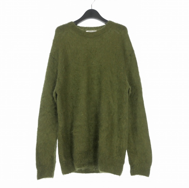 【中古】オーラリー AURALEE 25AW BRUSHED SUPER KID MOHAIR KNIT P/O モヘヤニット セーター 長袖 4 OLIVE グリーン