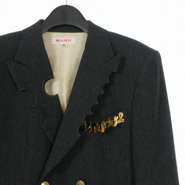 【中古】エムエーエスユー MASU 22AW NIBBLED BLAZER ダブルテーラードジャケット ブレザー ヘリンボーン 長袖 46_2