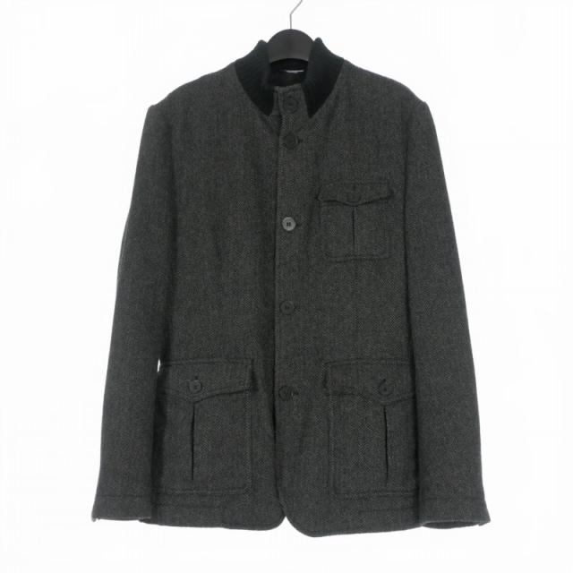 【中古】ドルチェ&ガッバーナ ドルガバ knit rib switching safari jacket サファリジャケット ブルゾン ヘリンボーン