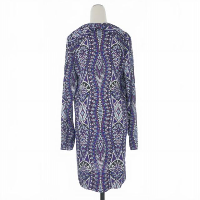 【中古】エミリオプッチ EMILIO PUCCI シルクワンピース ドレス プッチ柄 38 パープル 紫 36RM46 国内正規 レディース_1