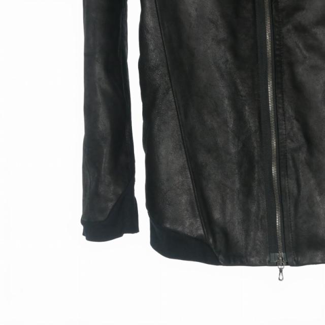 【中古】ユリウス 15SS シームドフーデットブルゾン ライダースジャケット ゴートヌバック 長袖 1 ブラック 497BLM23_3