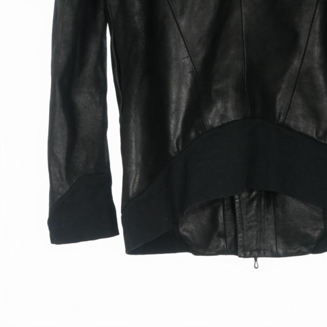 【中古】ユリウス 15SS シームドフーデットブルゾン ライダースジャケット ゴートヌバック 長袖 1 ブラック 497BLM23_5