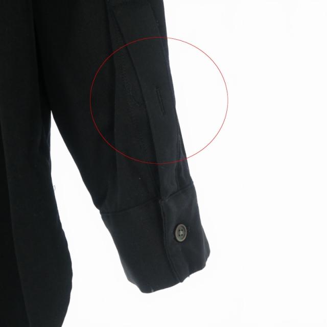 【中古】ブランワイエム Blanc YM 24AW Wool Gabardine Wide Shirt ウール ワイドシャツ 長袖 M ブラック BL-24A-WGWS_5