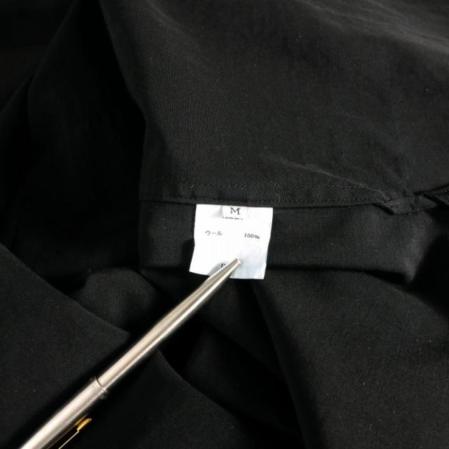 【中古】ブランワイエム Blanc YM 24AW Wool Gabardine Wide Shirt ウール ワイドシャツ 長袖 M ブラック BL-24A-WGWS_7