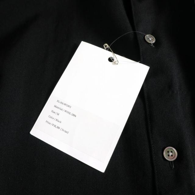 【中古】ブランワイエム Blanc YM 24AW Wool Gabardine Wide Shirt ウール ワイドシャツ 長袖 M ブラック BL-24A-WGWS_8