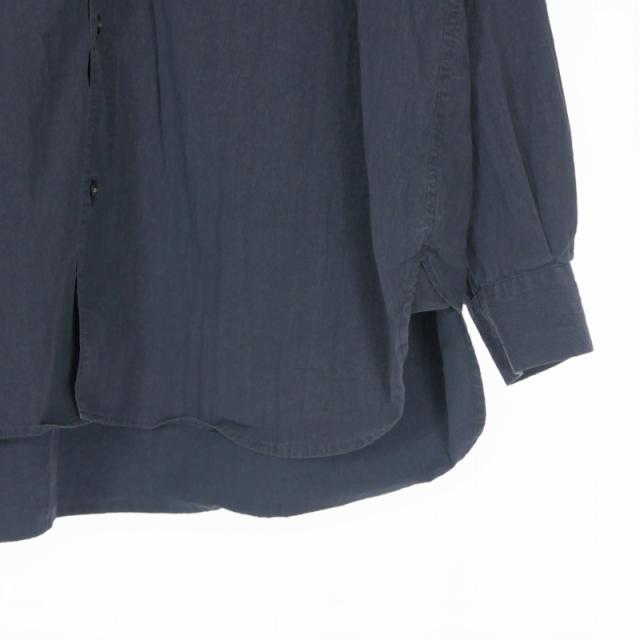【中古】ブランワイエム Blanc YM COTTON NYLON WIDE SHIRT コットンナイロン ワイドシャツ 長袖 S ネイビー 紺_3