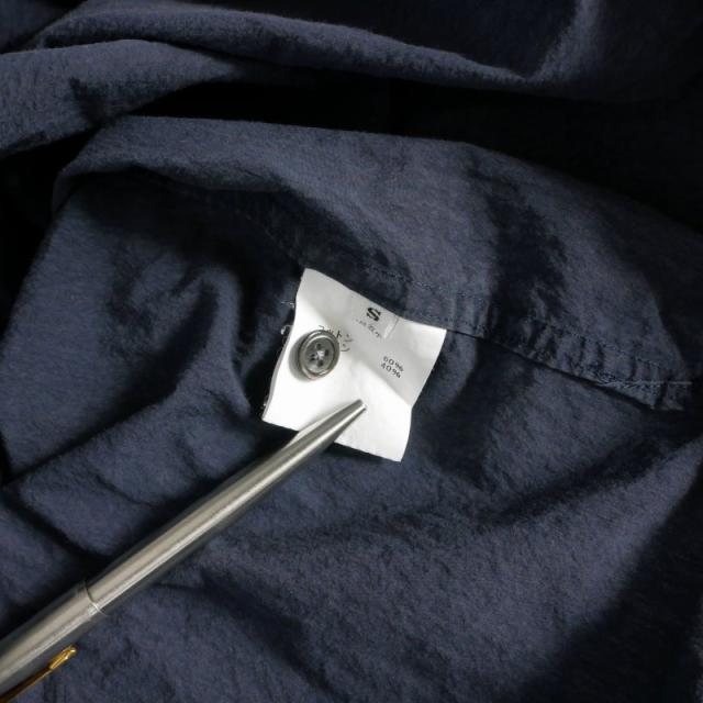 【中古】ブランワイエム Blanc YM COTTON NYLON WIDE SHIRT コットンナイロン ワイドシャツ 長袖 S ネイビー 紺_7