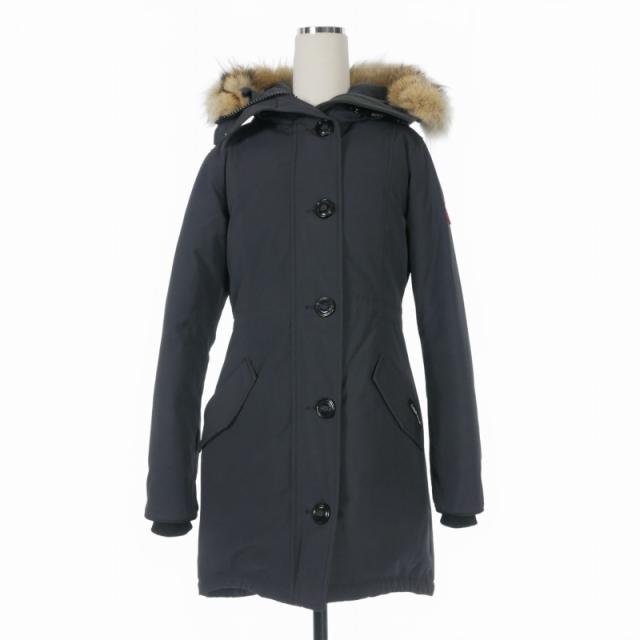 【中古】カナダグース CANADA GOOSE ROSSCLAIR PARKA FF ロスクレア ダウンコート ジャケット 長袖 S ネイビー 紺