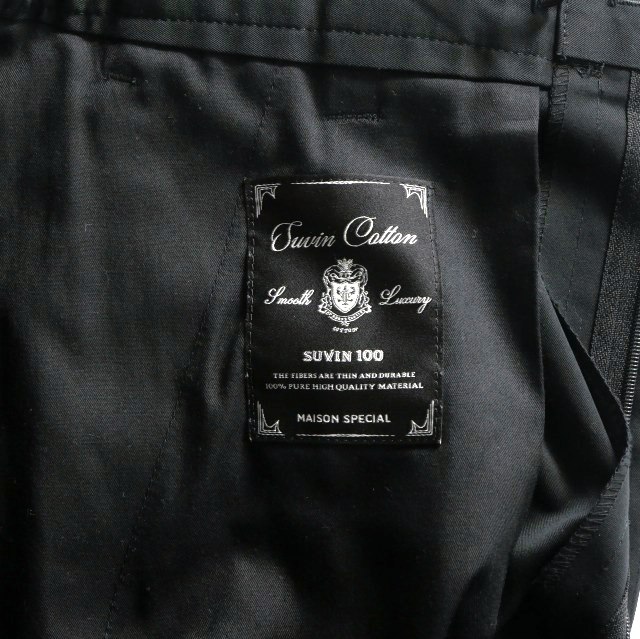 【中古】メゾンスペシャル MAISON SPECIAL 120/2/2 Suvin Cotton Gabardine Prime-Wide One Tuck Pants タックパンツ_6