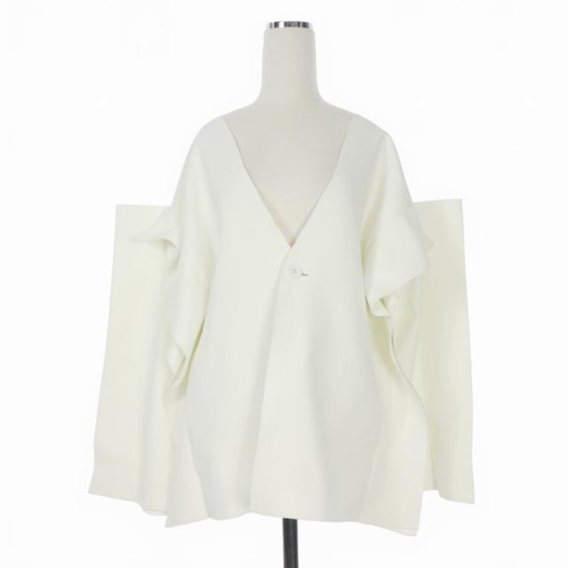 【中古】 CFCL MILAN CREASE COLLARLESS JACKET カラーレス ジャケット ブルゾン 長袖 3 ホワイト 白 CF009KD054