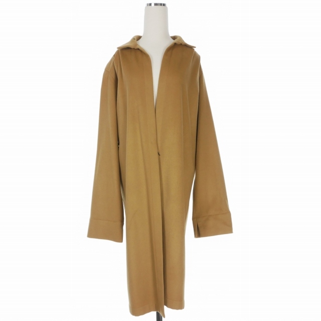 【中古】ジャンポールノット Jean Paul Knott カシミヤ100% ロングシャツ カーディガン 長袖 36 ベージュ 国内正規