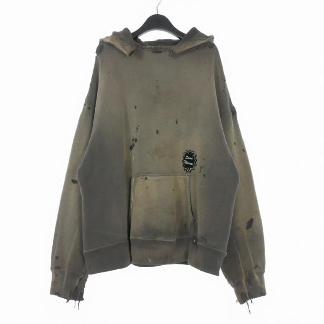 【中古】未使用品 セントマイケル SAINTMICHAEL 24AW HOODIE DBL FACE フーディ パーカー XL CHARCOAL チャコール