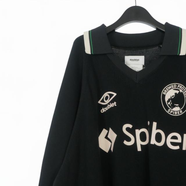 【中古】未使用品 ダブレット doublet 25SS TEAM SPIBER FOOTBALL KNITWEAR ニット セーター 長袖 ONE ブラック 黒_2