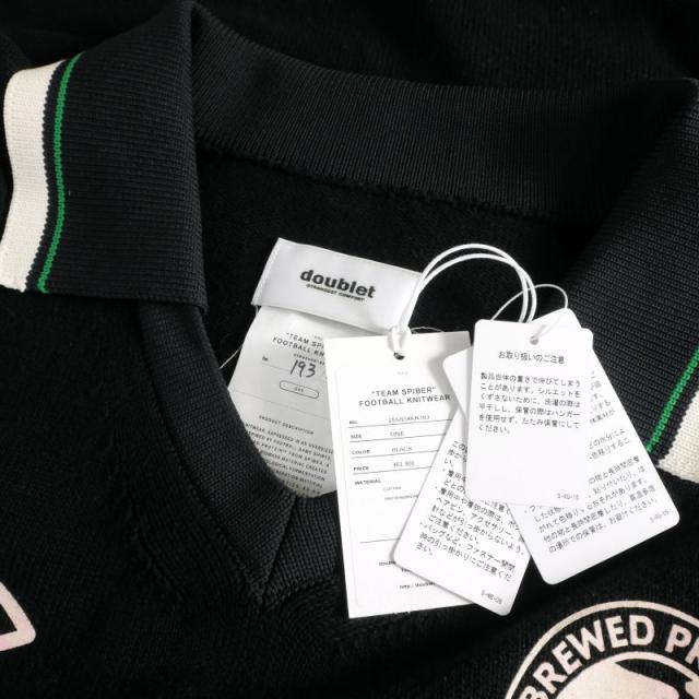 【中古】未使用品 ダブレット doublet 25SS TEAM SPIBER FOOTBALL KNITWEAR ニット セーター 長袖 ONE ブラック 黒_6