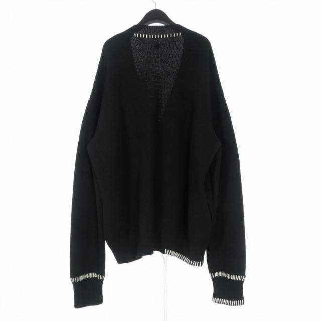 【中古】未使用品 オーユーエーティー OUAT OFFICE CARDIGAN ニットカーディガン セーター ステッチ 長袖 3 ブラック_1
