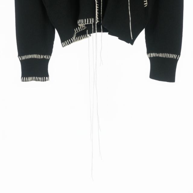 【中古】未使用品 オーユーエーティー OUAT OFFICE CARDIGAN ニットカーディガン セーター ステッチ 長袖 3 ブラック_4