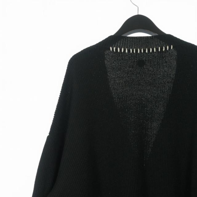 【中古】未使用品 オーユーエーティー OUAT OFFICE CARDIGAN ニットカーディガン セーター ステッチ 長袖 3 ブラック_5
