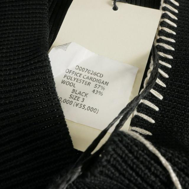 【中古】未使用品 オーユーエーティー OUAT OFFICE CARDIGAN ニットカーディガン セーター ステッチ 長袖 3 ブラック_8