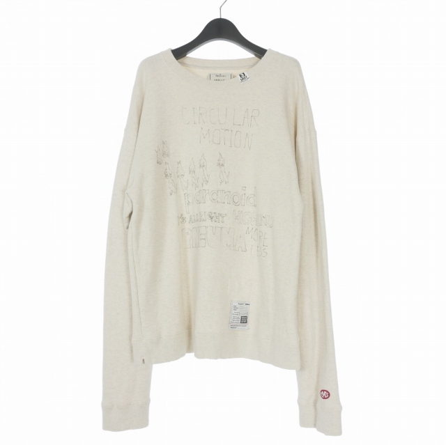 【中古】ミハラヤスヒロ MIHARA YASUHIRO 24AW SWEAT PO ディストレスドスエットシャツ トレーナー 長袖 44